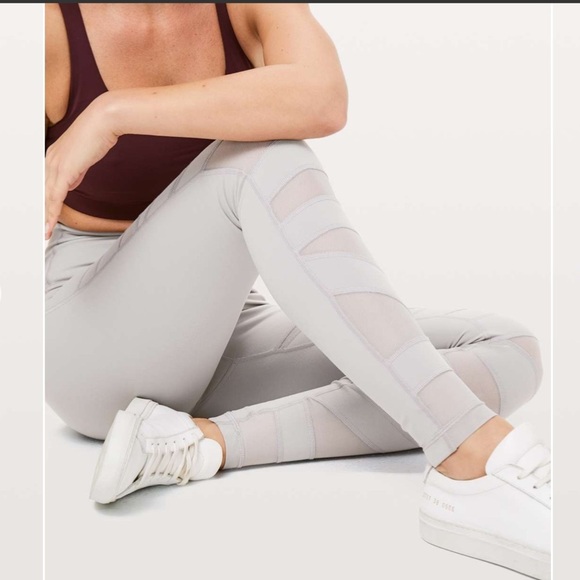 Lululemon Wunder Under Pant (High-Rise) *Tech Mesh 28" Dark Chrome Leggings  6 - Picture 1 of 11